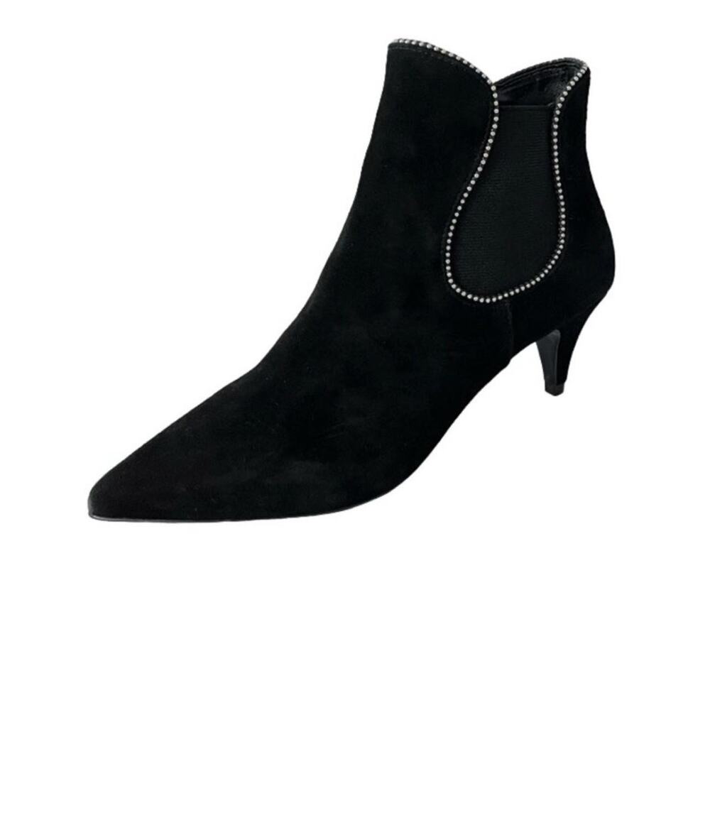 Aqua Boots Womens Size 8.5 Black Suede AQ-MIA Beaded Ankle Booties Pointed Toe